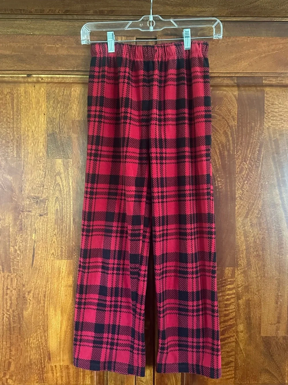 Holiday Time Red and Black Plaid Kids Pajama Bottoms